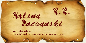 Malina Mačvanski vizit kartica